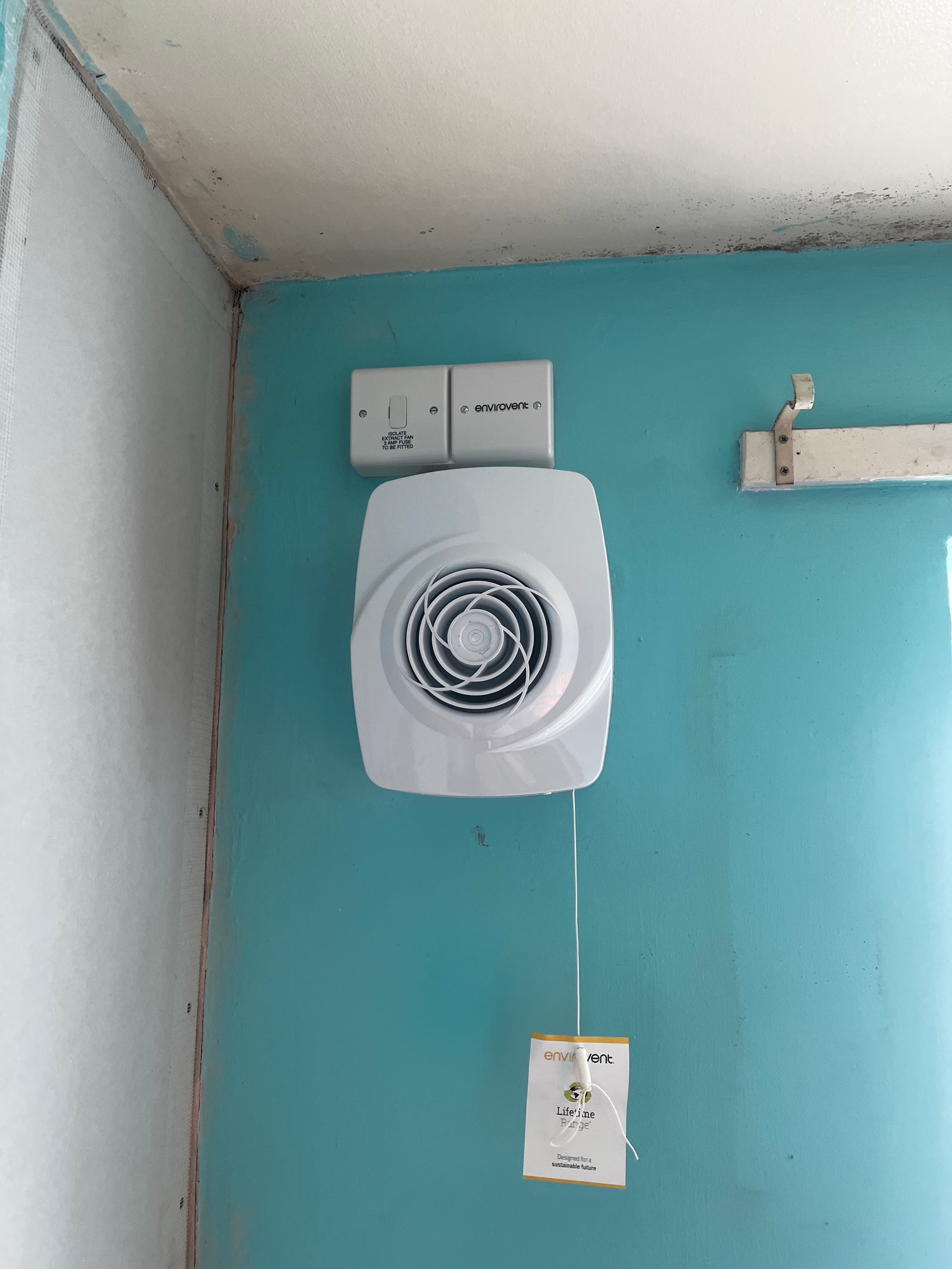 Neatly installed fan and labelled isolator by CAN Electrical Contractors Limited, the finish quality that predicts hidden workmanship