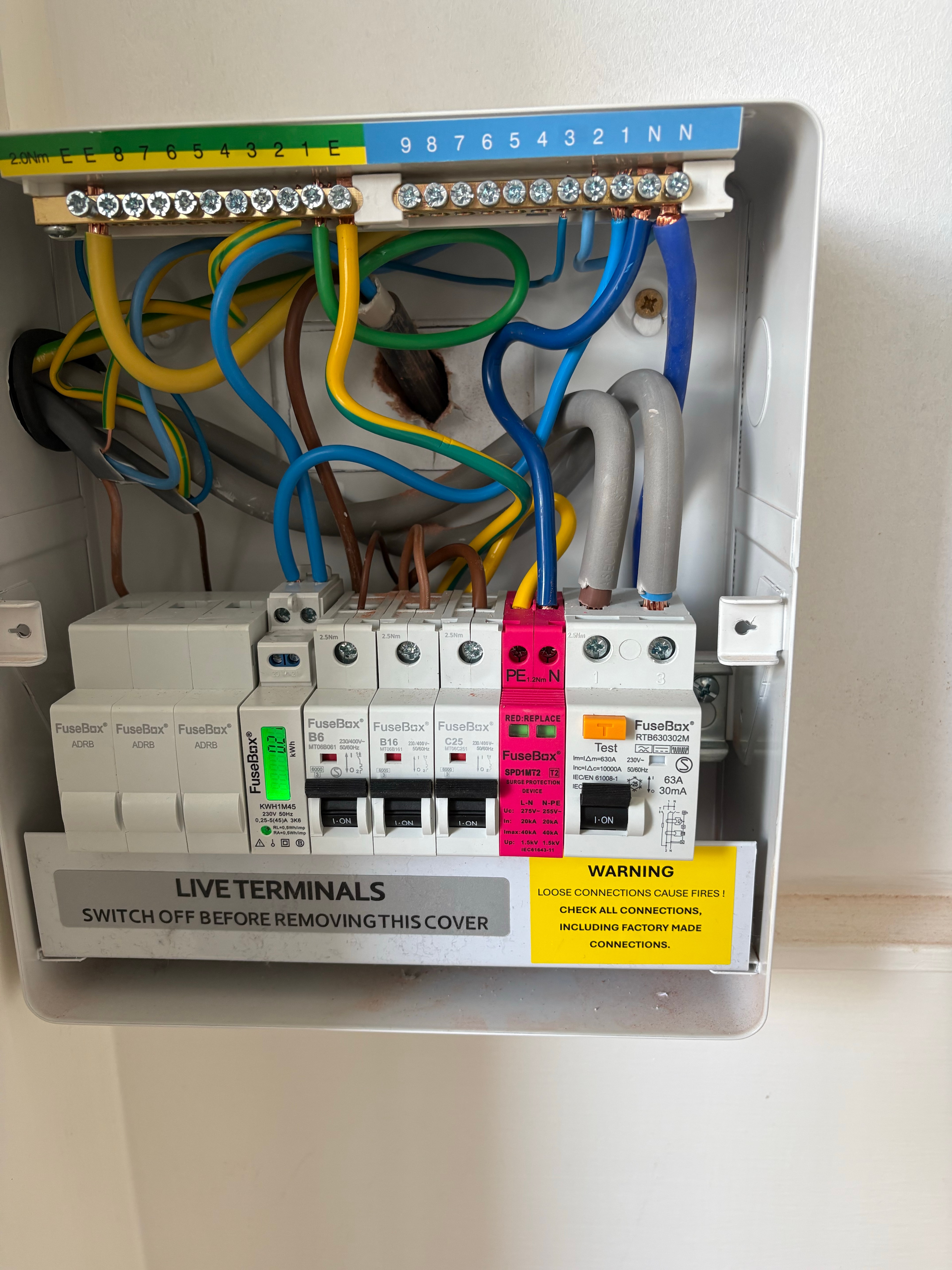 Finished electrical work from one of our own previous jobs